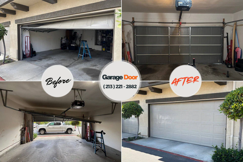 Before and after: garage door company North Utica, IL